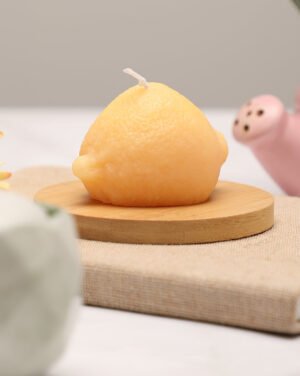 Scented Lemon Yellow Wax Candle