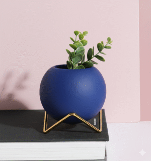 Sapphire Solid Round Ceramic Vase