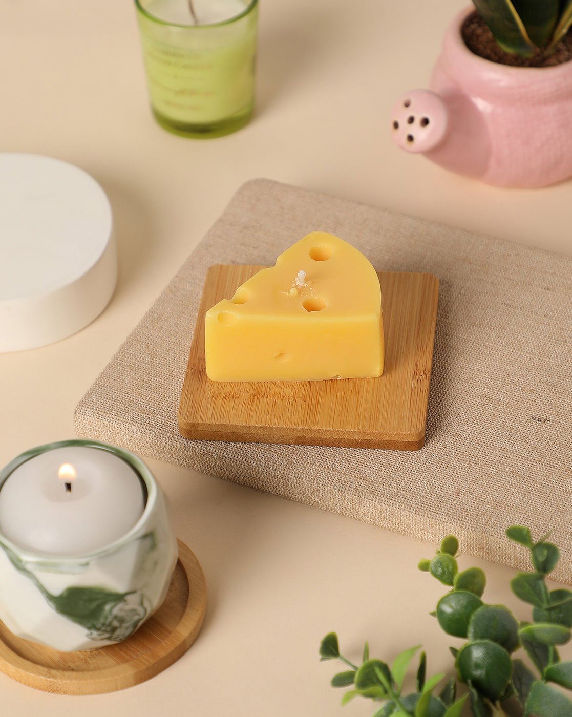 Scented Yellow Cheese Wax Candle