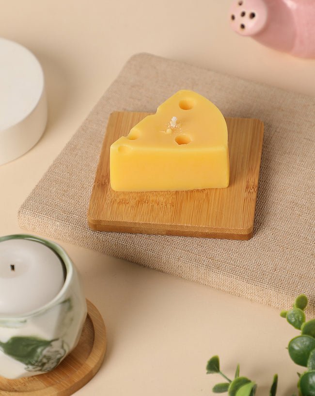 Scented Yellow Cheese Wax Candle - Image 2