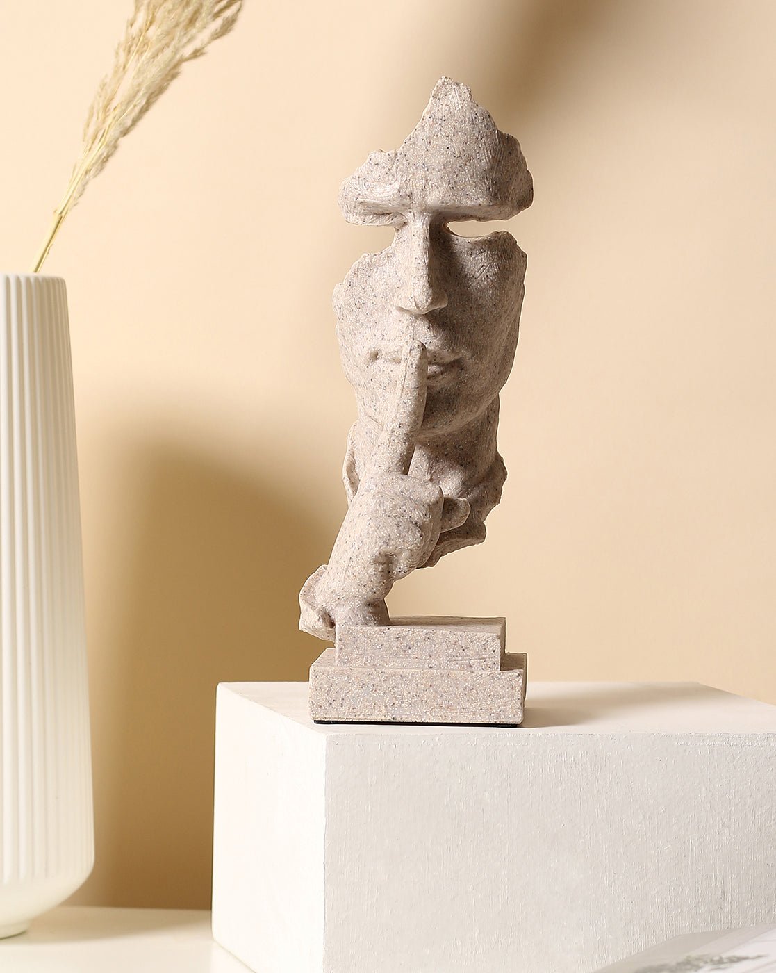 Sandstone Silence Is Golden Decorative Figurine