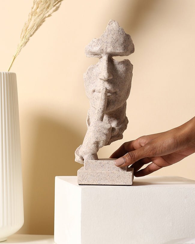 Sandstone Silence Is Golden Decorative Figurine - Image 2