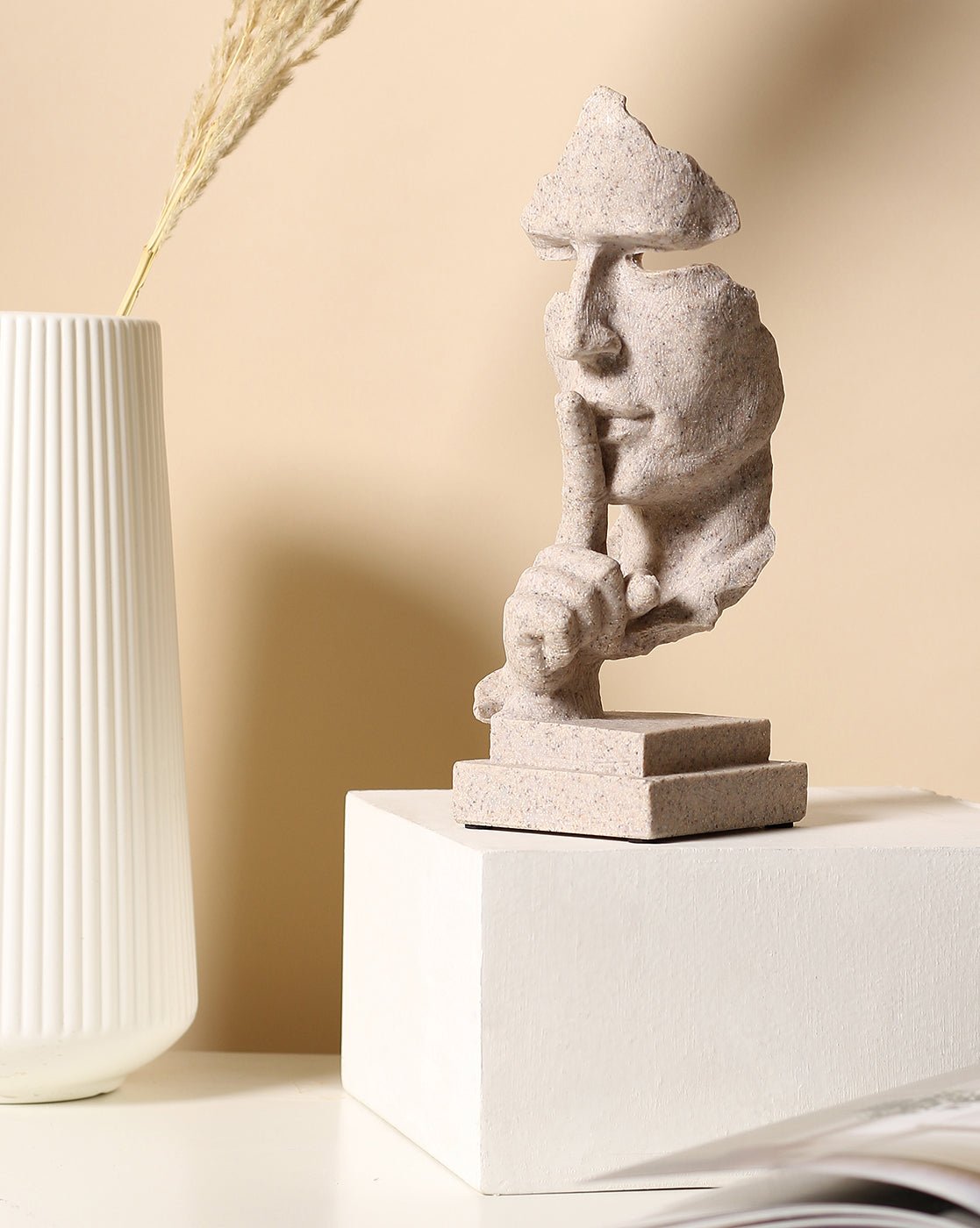 Sandstone Silence Is Golden Decorative Figurine - Image 4