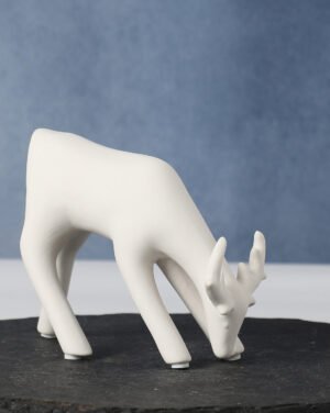 White Reindeer Ceramic Showpiece