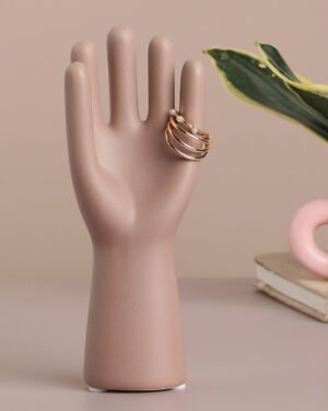 Beige Hand Ceramic Showpiece