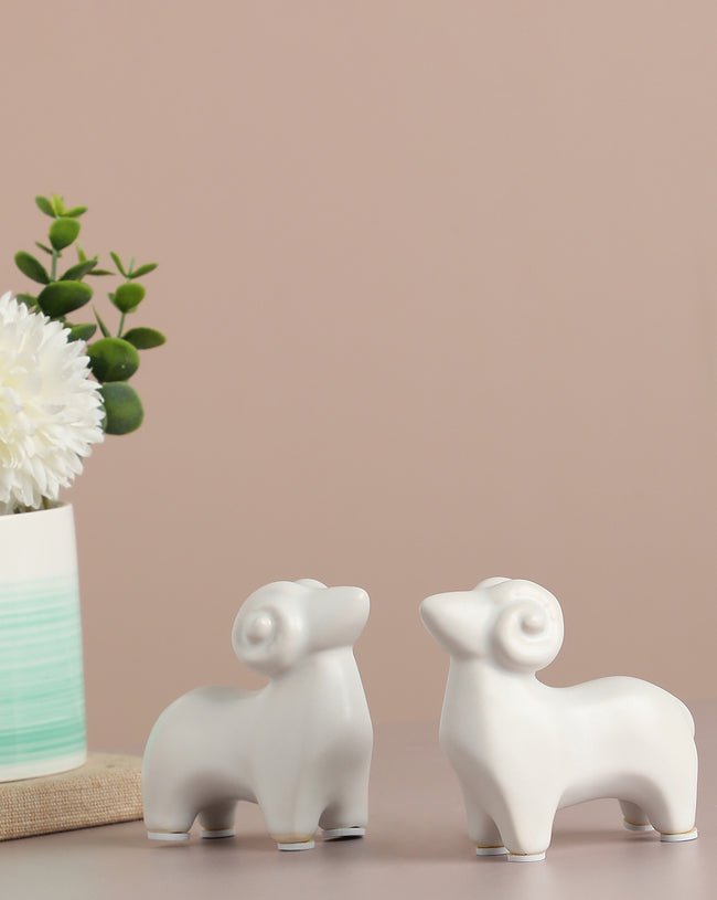 White Sheep Ceramic Showpiece - Image 3