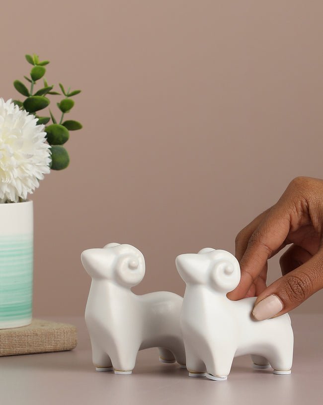 White Sheep Ceramic Showpiece - Image 2