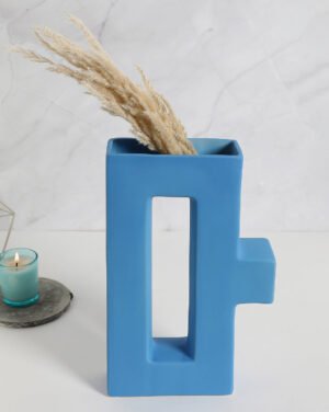 Blue Solid Minimalistic Ceramic Vase