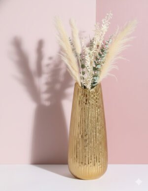 Large Vertical Gold Vase