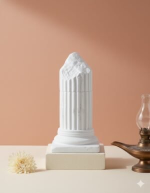 White Broken Roman Column Sculpture