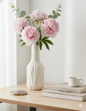 Tall Matte White Irregular Vase