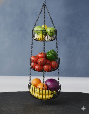 3-Tiered Hanging Iron Wire Storage Baskets