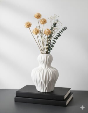 Matte White Irregular Silhouette Vase