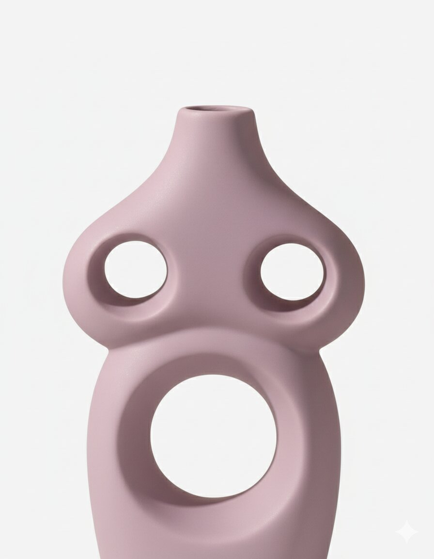 Matte Purple Three-Hole Vase - Image 4