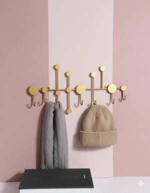 Modern Golden Wall Hook Organizer – Six Hooks