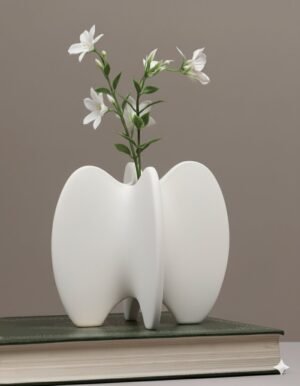 White Modern Wave Ceramic Vase