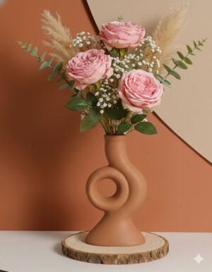 Matte Brown Single-Hole Vase