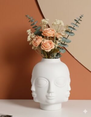 Matte White Multi-Face Ceramic Vase
