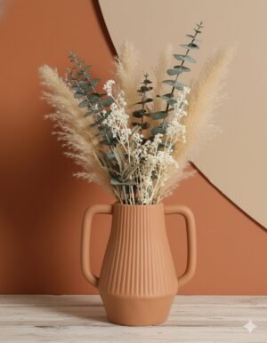 Matte Brown Double-Eared Vase
