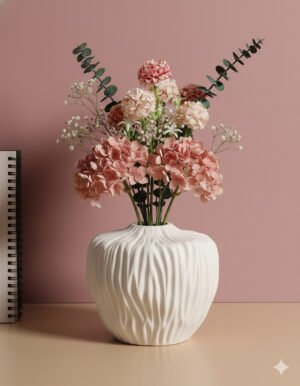 Short Round Concave–Convex Patterned Vase