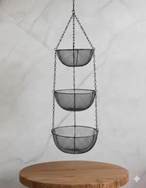 3-Tiered Hanging Iron Wire Storage Baskets