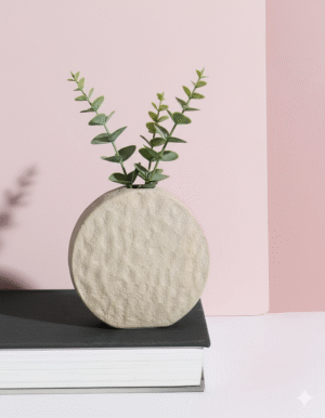 Khaki Plain Circle Ceramic Embryo Vase