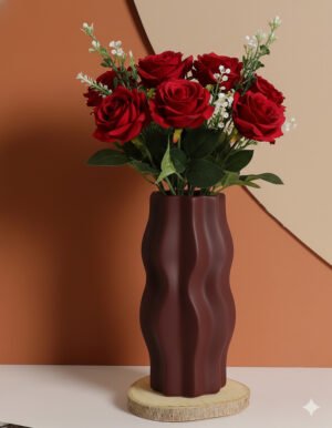 Maroon Wavy Vase