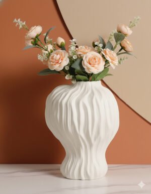 Matte White Irregular Sculptural Vase