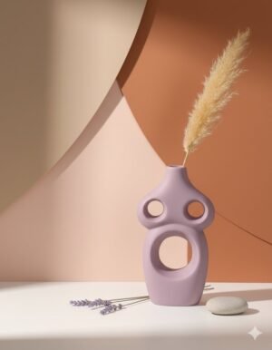 Matte Purple Three-Hole Vase