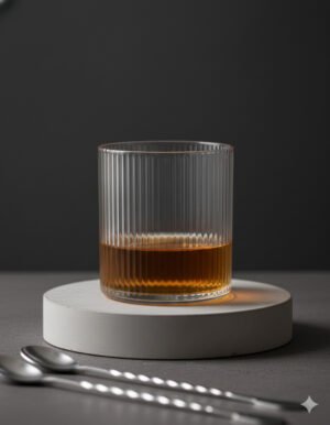 Modern Vertical Ribbed Rocks Tumbler (201-300ml)