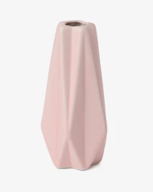 Light Pink Solid Geometrical Ceramic Vase