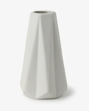 White Solid Geometrical Ceramic Vase