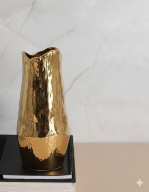 Wave Mouth Electroplated Vase – Large Gold
