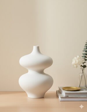 Double-Layered Large White Vase