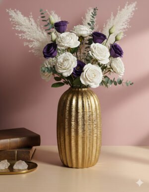 Electroplated Gold Crack Vase – Medium