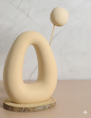 Earth Yellow Solid Hollow Ceramic Vase