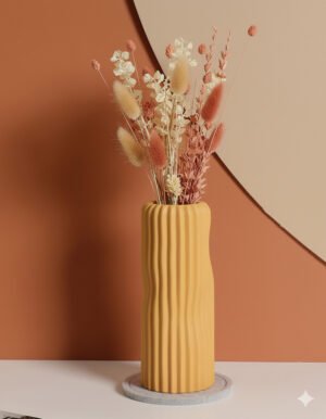 Ginger Yellow Vertical Striped Vase