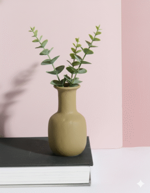 Khaki Textured Embryo Ceramic Bud Vase