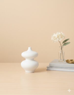 Double-Layered Small White Vase