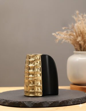 Small Black and Gold Square Pattern Vase