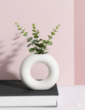 White Plain Donut Embryo Ceramic Vase