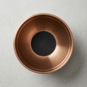 3 Piece Anti-Skid Stainless Steel Bowl Set with Silicone Bottom (Copper/Black) | Non-Slip Kitchen Mixing & Serving Bowls