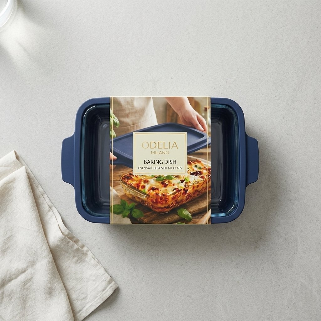 Rectangle Baking Dish with PE Lid (1000ML / 1600ML / 2200ML / 3000ML) | Food Storage & Oven Dish (Navy) - Image 3