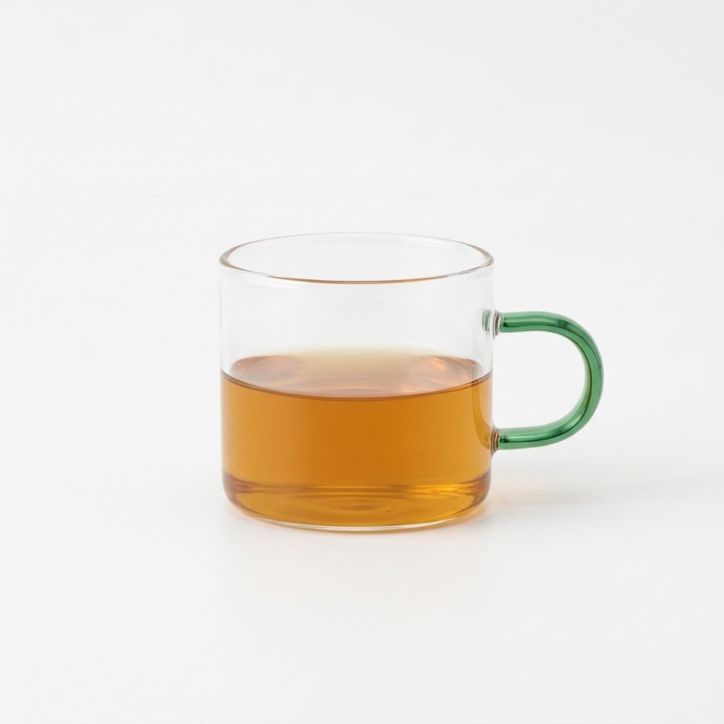 Minimalist Glass Tasting Cup with Emerald Green Handle (120ML) | Small Elegant Drinkware