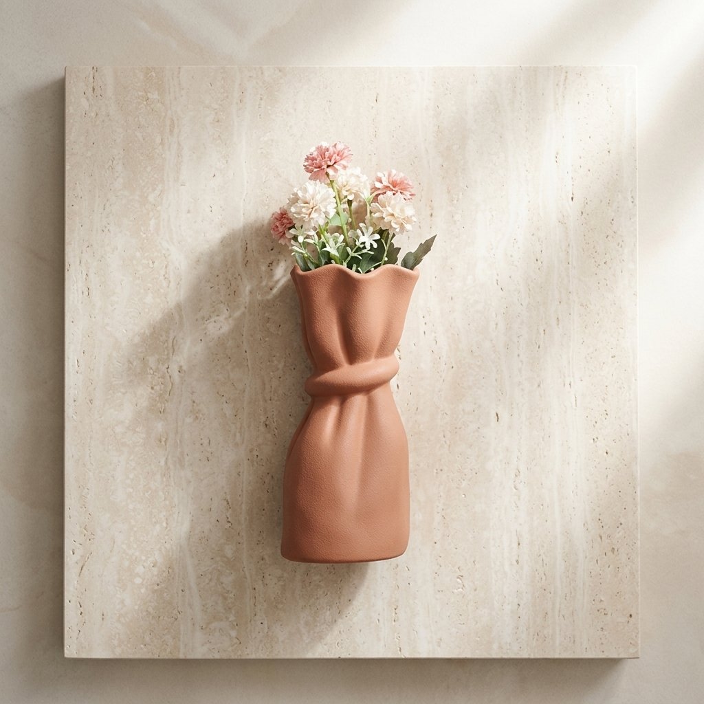 Brown Solid Abstract Ceramic Vase | Modern Sculptural Home Décor - Image 3