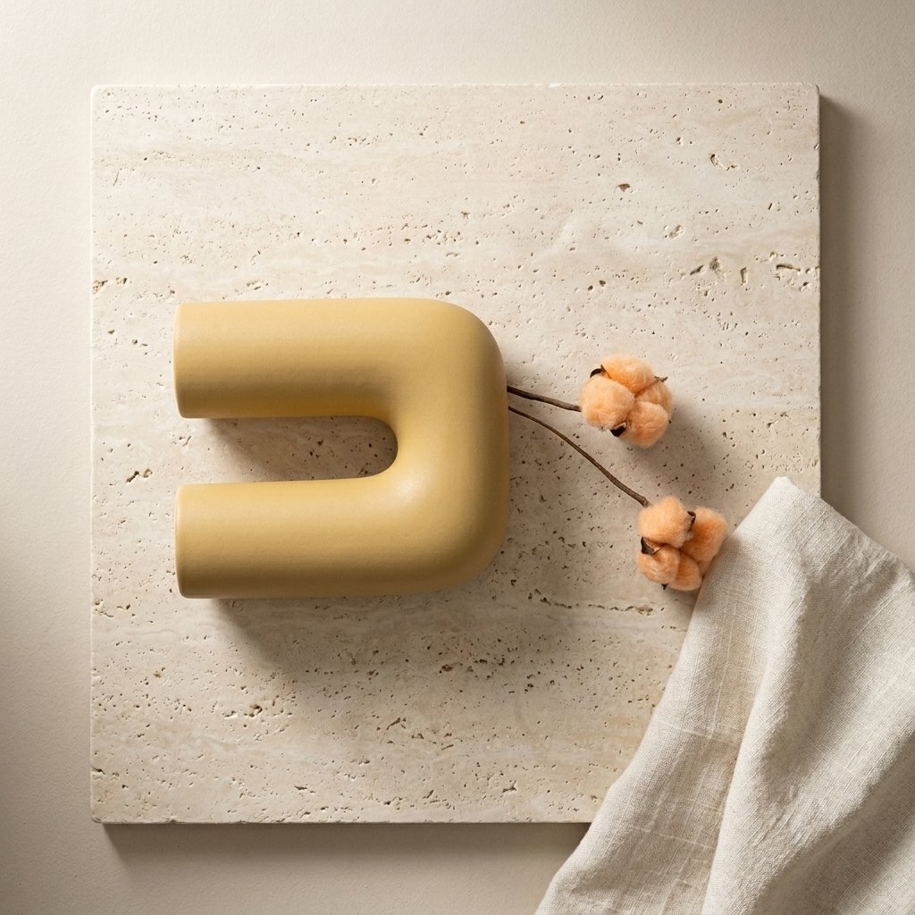 Earth Yellow Archway Abstract Shaped Ceramic Vase | Modern Sculptural Home Décor - Image 3