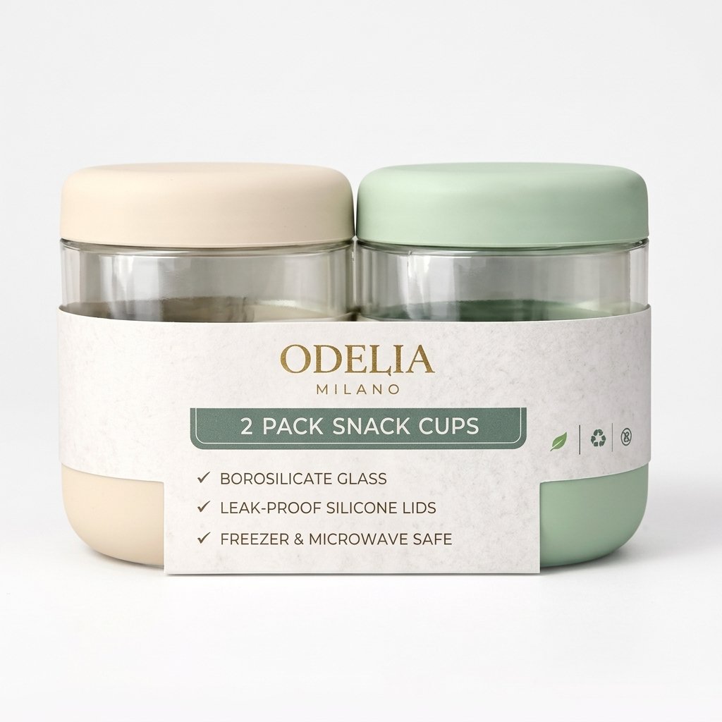 Odelia 2 Pack Snack Cups (Multi-Colored) | Reusable Snack Storage Cups for Kids & Travel - Image 4