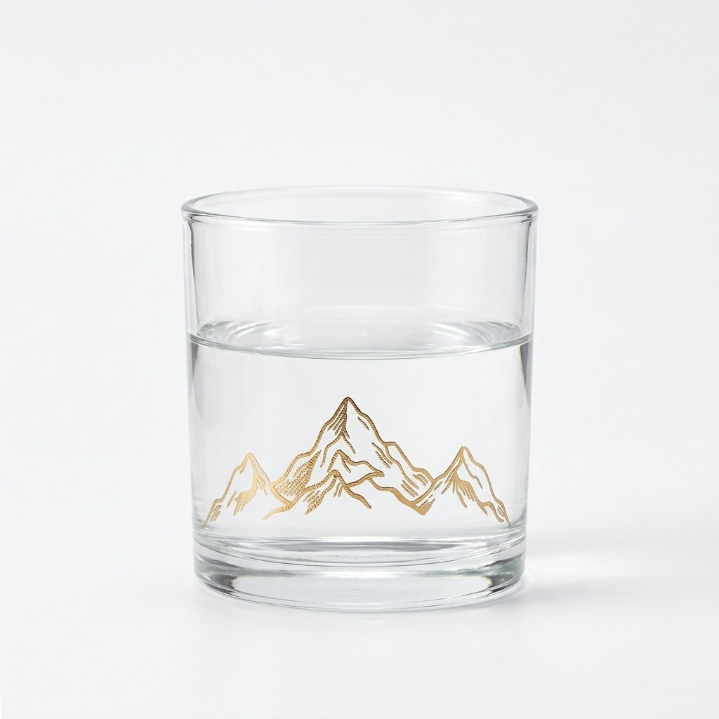 Sculptural Mountain Base Whiskey/Rocks Glass | Premium Multi/Mixed Glass Drinkware - Image 4