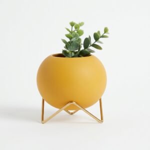 Sapphire Solid Round Ceramic Vase | Elegant Decorative Home Accent