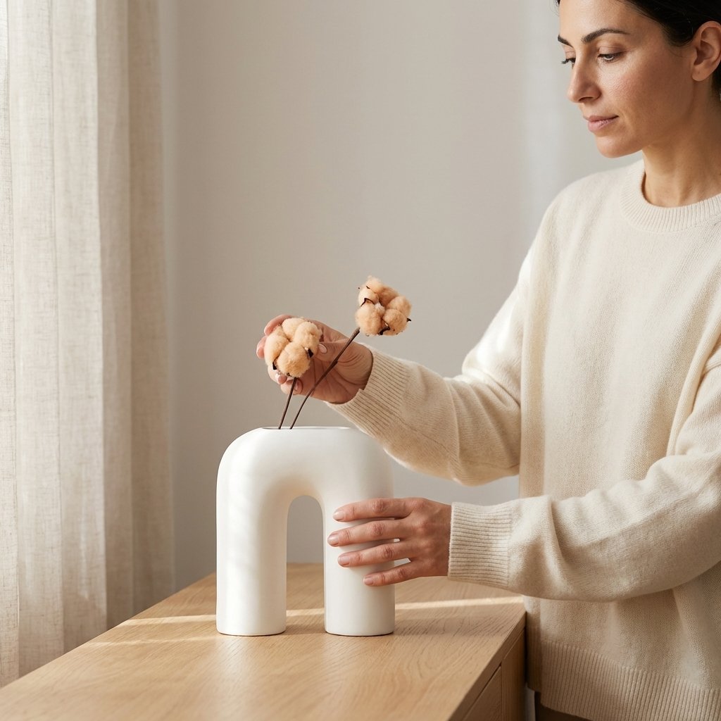 White Archway Abstract Shaped Ceramic Vase | Modern Sculptural Home Décor - Image 2